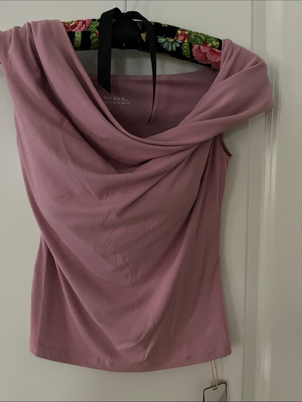 LaRok Dusty Mauve Draped Cowl Neck Sleeveless Camisole